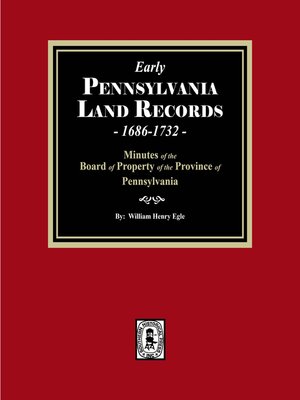 cover image of Early Pennsylvania Land Records, 1686-1732